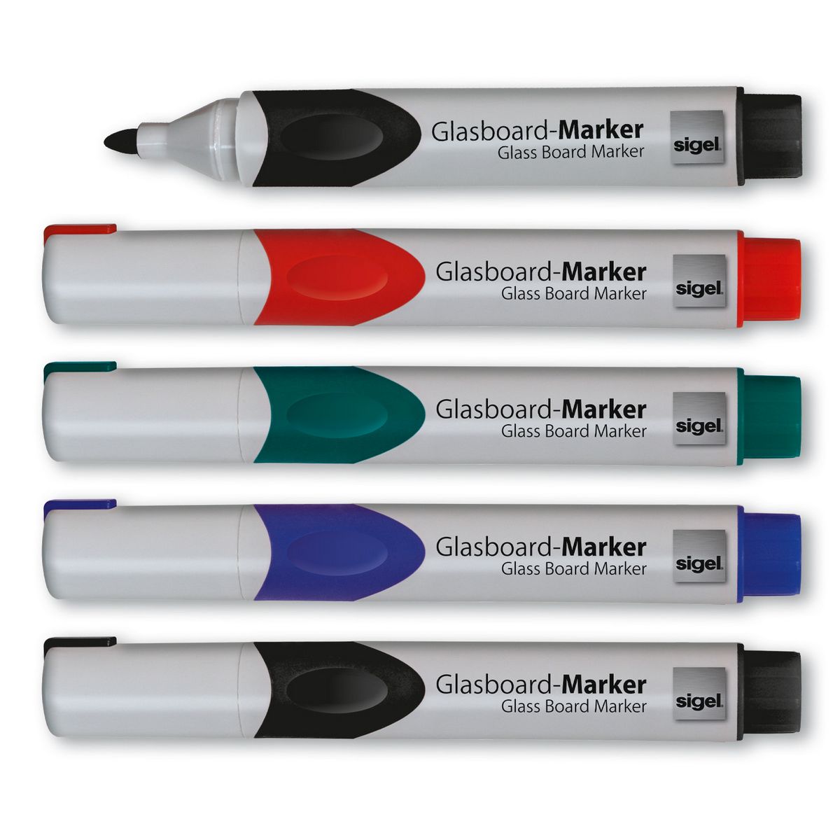 Glass Board Markers, 23 mm round nib by Sigel