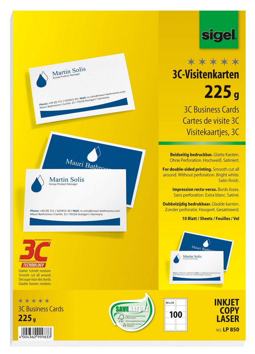 Visitenkarten, 3C von Sigel